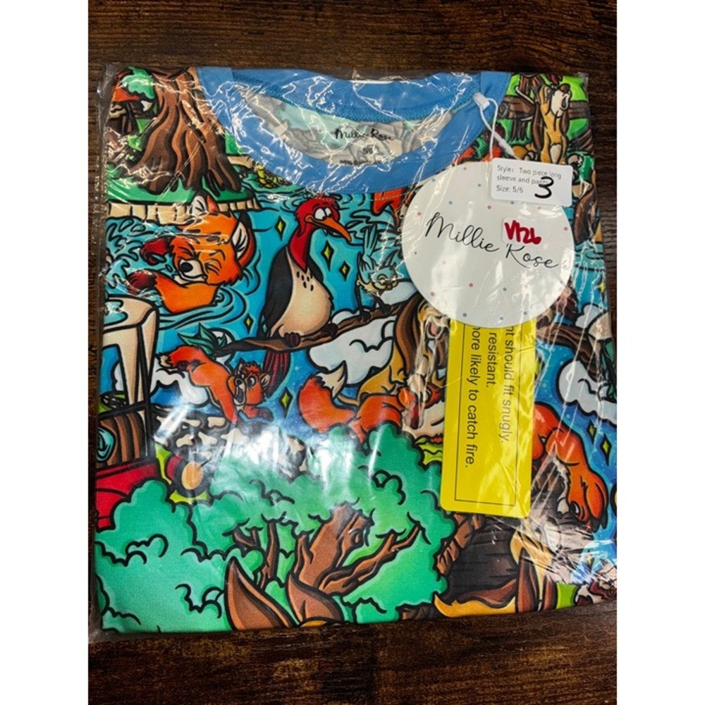 V126. Millie Rose Disney Fox & the Hound Long Sleeve 2pc Set 5/6Y NIB‎